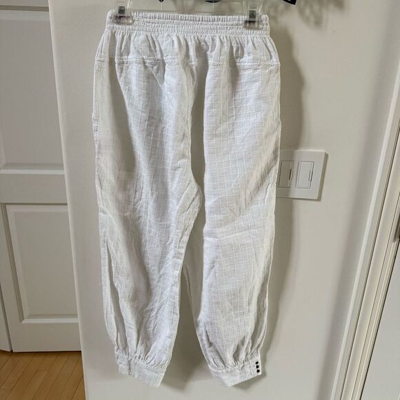 Free People Check It Out Tonal Embroidered Pants in Ivory M - Picture 7 of 16